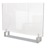 Ghent Clear Partition Extender with Attached Clamp, 42 x 3.88 x 24, Thermoplastic Sheeting
