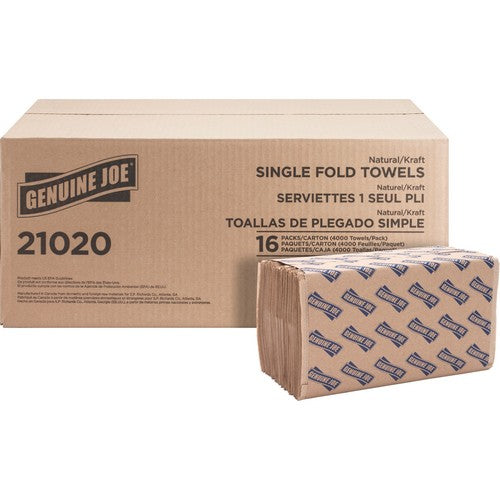 Genuine Joe Single-Fold Value Paper Towels - 21020