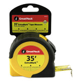 Great Neck ExtraMark Tape Measure, 1" x 35ft, Steel, Yellow/Black