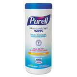 PURELL Premoistened Hand Sanitizing Wipes, Cloth, 5.75 x 7, 100/Canister