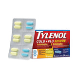Tylenol Cold and Flu Severe Day and Night Caplets, 24 Caplets/Box, 3 Boxes/Pack, Delivered in 1-4 Business Days