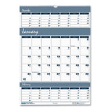 House of Doolittle Bar Harbor Recycled Wirebound 3-Months-per-Page Wall Calendar, 12 x 17, White/Blue/Gray Sheets, 14-Month (Dec-Jan): 2021-2023
