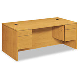 HON 10500 Series Double Pedestal Desk, 72" x 36" x 29.5", Harvest