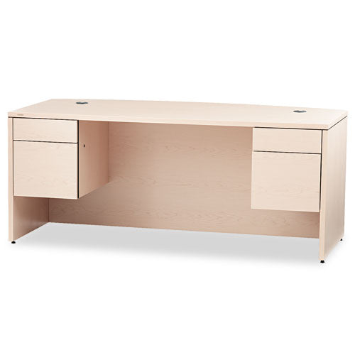 HON 10500 Series Bow Front Double Pedestal Desk, 72" x 36" x 29.5", Natural Maple