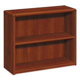 HON 10700 Series Wood Bookcase, Two-Shelf, 36w x 13.13d x 29.63h, Cognac