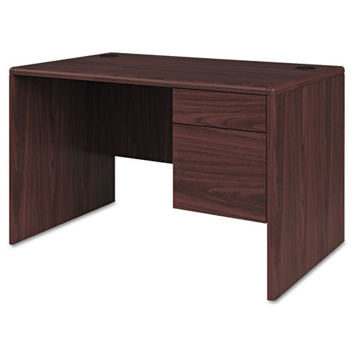 HON 10700 Series Single Pedestal Desk with Three-Quarter Height Right Pedestal, 48" x 30" x 29.5", Mahogany