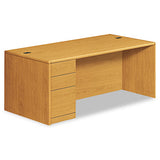 HON 10700 Series Single Pedestal Desk with Full-Height Pedestal on Left, 72" x 36" x 29.5", Harvest