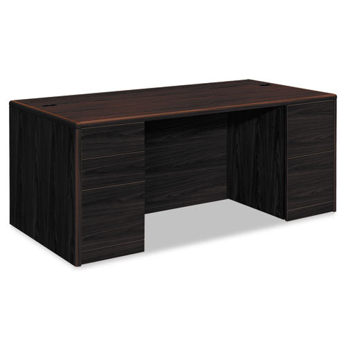 HON 10700 Series Double Pedestal Desk with Full-Height Pedestals, 72" x 36" x 29.5", Mahogany