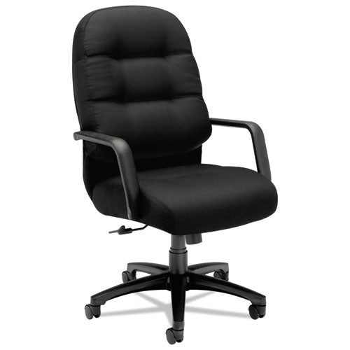 HON Pillow-Soft 2090 Series Executive High-Back Swivel/Tilt Chair, Supports Up to 300 lb, 17" to 21" Seat Height, Black