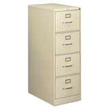 HON 210 Series Vertical File, 4 Legal-Size File Drawers, Putty, 18.25" x 28.5" x 52"