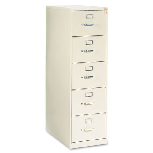HON 210 Series Vertical File, 5 Legal-Size File Drawers, Putty, 18.25" x 28.5" x 60"