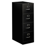 HON 310 Series Vertical File, 4 Legal-Size File Drawers, Black, 18.25" x 26.5" x 52"