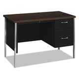 HON 34000 Series Right Pedestal Desk, 45.25" x 24" x 29.5", Mocha/Black