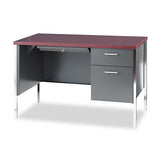 HON 34000 Series Right Pedestal Desk, 45.25" x 24" x 29.5", Mahogany/Charcoal