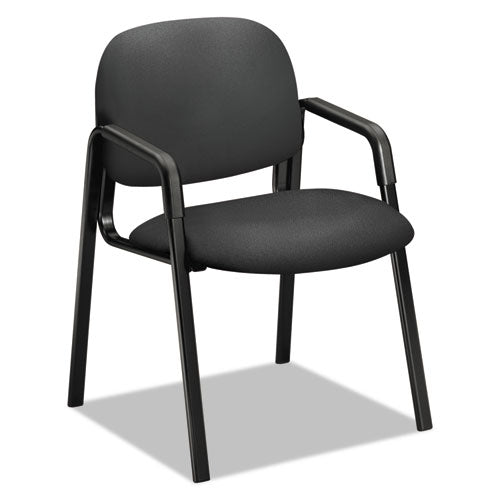 HON Solutions Seating 4000 Series Leg Base Guest Chair, 23.5" x 24.5" x 32", Iron Ore Seat/Back, Black Base