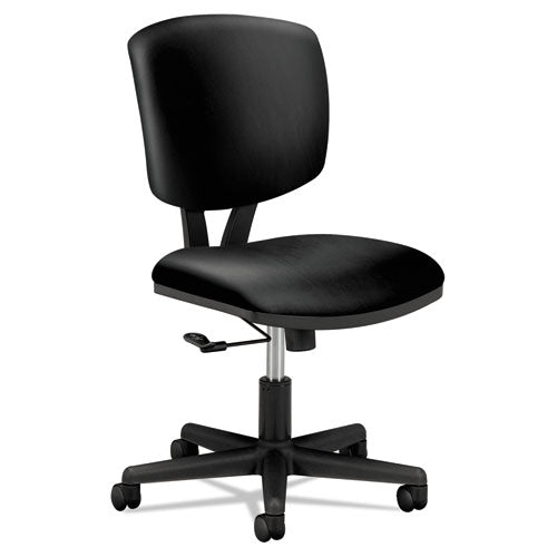 HON Volt Series Leather Task Chair, Supports Up to 250 lb, 18" to 22.25" Seat Height, Black