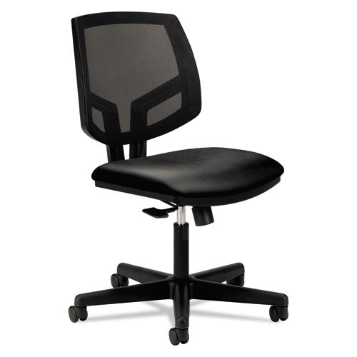 HON Volt Series Mesh Back Leather Task Chair, Supports Up to 250 lb, 18.25" to 22" Seat Height, Black