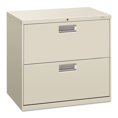 HON Brigade 600 Series Lateral File, 2 Legal/Letter-Size File Drawers, Light Gray, 30" x 18" x 28"
