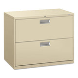 HON Brigade 600 Series Lateral File, 2 Legal/Letter-Size File Drawers, Putty, 36