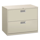 HON Brigade 600 Series Lateral File, 2 Legal/Letter-Size File Drawers, Light Gray, 36" x 18" x 28"