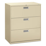 HON Brigade 600 Series Lateral File, 3 Legal/Letter-Size File Drawers, Putty, 36" x 18" x 39.13"