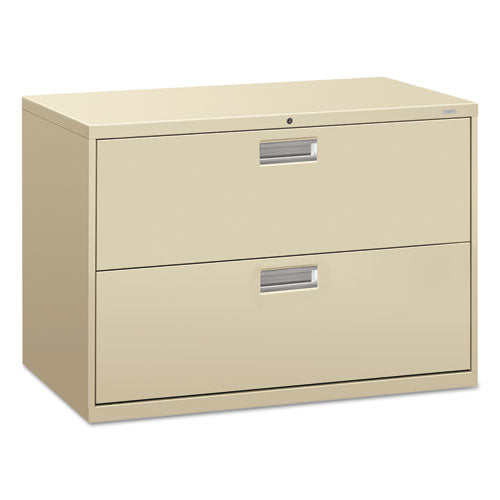 HON Brigade 600 Series Lateral File, 2 Legal/Letter-Size File Drawers, Putty, 42" x 18" x 28"