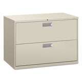 HON Brigade 600 Series Lateral File, 2 Legal/Letter-Size File Drawers, Light Gray, 42" x 18" x 28"