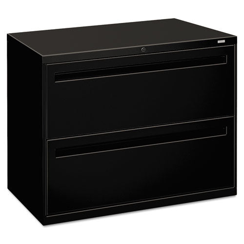 HON Brigade 700 Series Lateral File, 2 Legal/Letter-Size File Drawers, Black, 36" x 18" x 28"