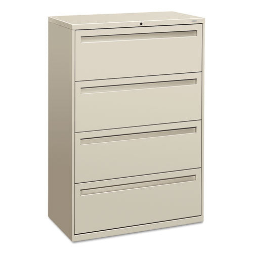 HON Brigade 700 Series Lateral File, 4 Legal/Letter-Size File Drawers, Light Gray, 36" x 18" x 52.5"