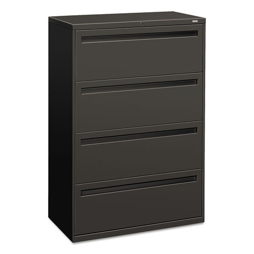 HON Brigade 700 Series Lateral File, 4 Legal/Letter-Size File Drawers, Charcoal, 36" x 18" x 52.5"