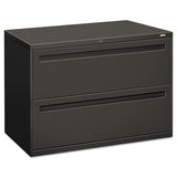 HON Brigade 700 Series Lateral File, 2 Legal/Letter-Size File Drawers, Charcoal, 42" x 18" x 28"