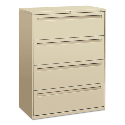 HON Brigade 700 Series Lateral File, 4 Legal/Letter-Size File Drawers, Putty, 42" x 18" x 52.5"