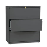HON Brigade 800 Series Lateral File, 3 Legal/Letter-Size File Drawers, Charcoal, 36" x 18" x 39.13"