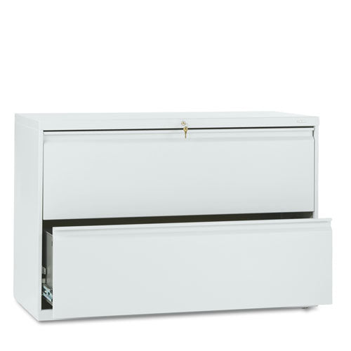 HON Brigade 800 Series Lateral File, 2 Legal/Letter-Size File Drawers, Light Gray, 42" x 18" x 28"