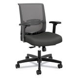 HON Convergence Mid-Back Task Chair, Synchro-Tilt and Seat Glide, Supports Up to 275 lb, Iron Ore Seat, Black Back/Base
