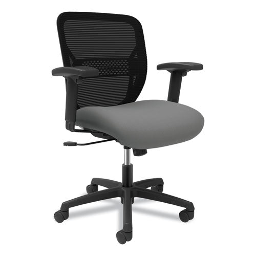 HON Gateway Mid-Back Task Chair, Supports Up to 250 lb, 17" to 22" Seat Height, Frost Seat, Black Back/Base