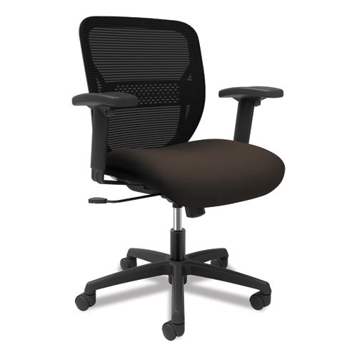 HON Gateway Mid-Back Task Chair, Supports Up to 250 lb, 17" to 22" Seat Height, Espresso Seat, Black Back/Base