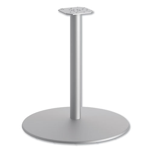 HON Between Round Disc Base for 30" Table Tops, Textured Silver