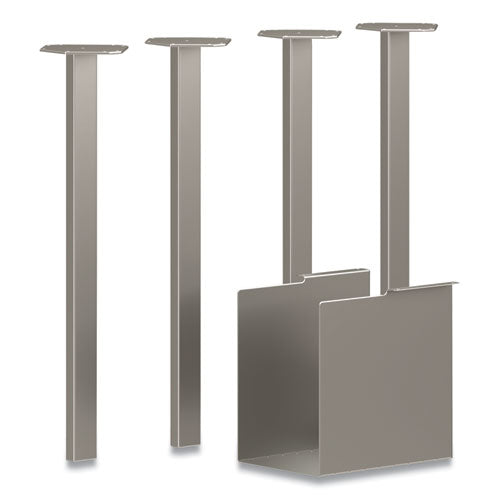 HON Coze Table Legs, 5.75 x 28, Silver, 4/Pack