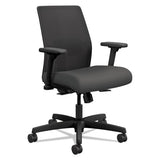 HON Ignition 2.0 4-Way Stretch Low-Back Mesh Task Chair, Supports 300 lb, 17" to 21" Seat Height, Iron Ore Seat, Black Back/Base