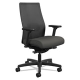 HON Ignition 2.0 4-Way Stretch Mid-Back Mesh Task Chair, Supports 300 lb, 17" to 21" Seat Height, Iron Ore Seat, Black Back/Base