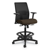 HON Ignition 2.0 Ilira-Stretch Mesh Back Task Stool, Supports 300 lb, 23" to 32" Seat Height, Espresso Seat, Black Back/Base