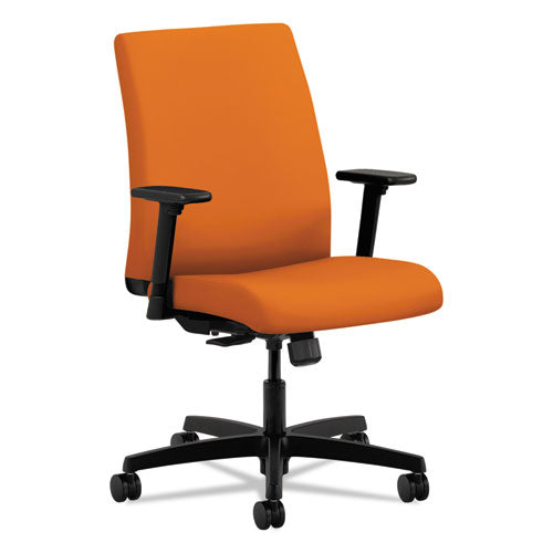 HON Ignition Series Fabric Low-Back Task Chair, Supports 300 lb, 17" to 22" Seat Height, Apricot Seat/Back, Black Base