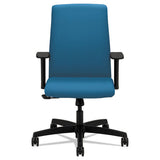 HON Ignition Series Fabric Low-Back Task Chair, Supports 300 lb, 17" to 22" Seat Height, Peacock Seat/Back, Black Base