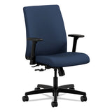 HON Ignition Series Fabric Low-Back Task Chair, Supports Up to 300 lb, 17" to 22" Seat Height, Navy Seat/Back, Black Base