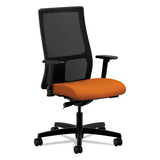 HON Ignition Series Mesh Mid-Back Work Chair, Supports Up to 300 lb, 17" to 22" Seat Height, Apricot Seat, Black Back/Base
