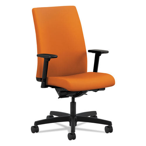 HON Ignition Series Mid-Back Work Chair, Supports Up to 300 lb, 17" to 22" Seat Height, Apricot Seat/Back, Black Base