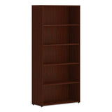 HON Mod Bookcase, Five-Shelf/4 Adjustable, 30w x 13d x 65h, Traditional Mahogany