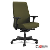 HON Endorse Upholstered Mid-Back Work Chair, Supports 300 lb, 17.5" to 21.75" Seat Height, Olivine Seat/Back, Black Base
