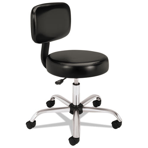 HON Adjustable Task/Lab Stool, Supports Up to 250 lb, 17.25" to 22" Seat Height, Black Seat/Back, Steel Base